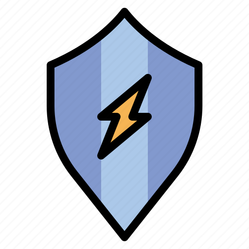 Protect, electricity, security, shield, electric icon - Download on Iconfinder