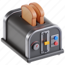 bread, toaster, toast, appliance, kitchenware, electronic 