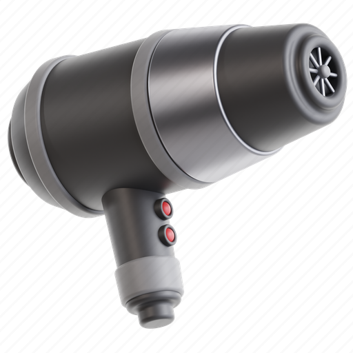 Hair dryer, salon, hairdryer, barber, electronic 3D illustration - Download on Iconfinder