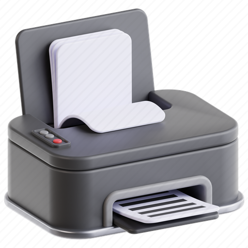 Printer, printing, hardware, appliance, electronic 3D illustration - Download on Iconfinder
