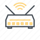 devices, electronic, modem, router icon, wifi, wireless icon