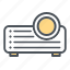 devices, electronic, presentation, projection, projector icon 