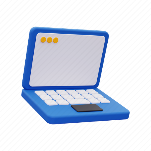Laptop, computer, notebook, monitor, device, desktop, notepad 3D illustration - Download on Iconfinder