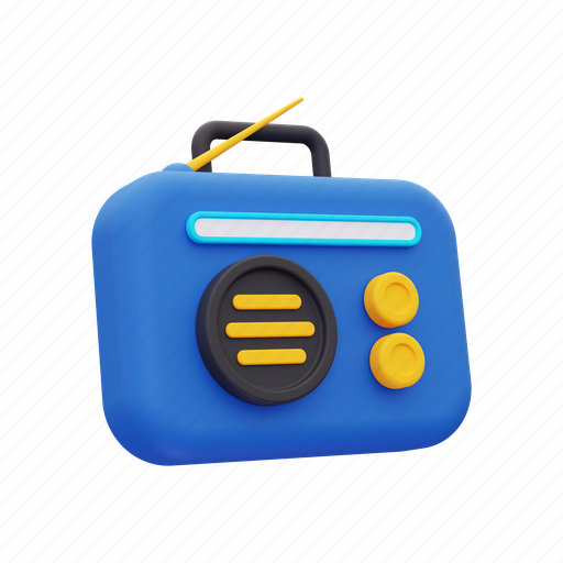 Radio, sound, multimedia, speaker, podcast, music, audio 3D illustration - Download on Iconfinder