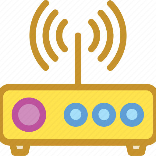 Internet device, wifi modem, wifi router, wifi signals, wireless internet icon - Download on Iconfinder