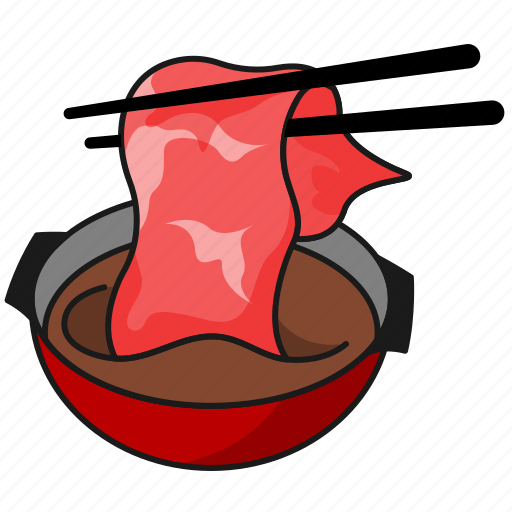 Shabu shabu, pork, soup, dip, hot pot, sukiyaki, chopsticks icon - Download on Iconfinder