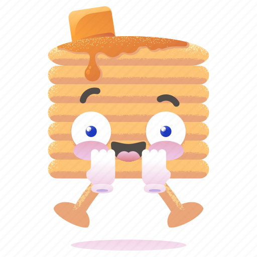 Emotion, pancake, food, breakfast, happy, laugh, emoticon icon - Download on Iconfinder