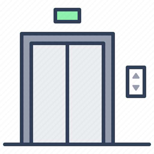 Elevator, passenger, lift, doors, buttons, lobby icon - Download on Iconfinder