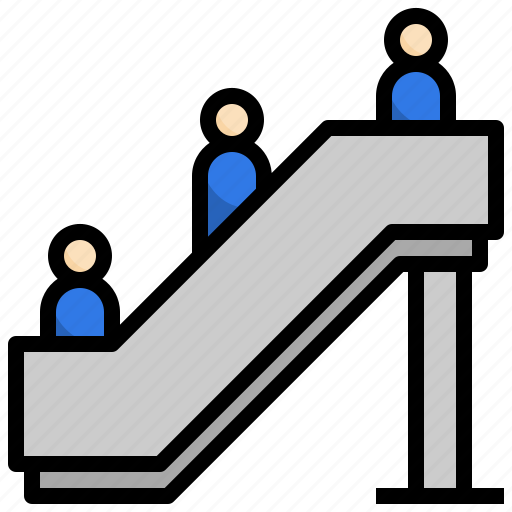 Escalator, public, service, mechanic, stairs, transportation, people icon - Download on Iconfinder