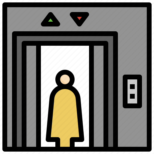 Female, transportation, doors, elevator, people icon - Download on Iconfinder