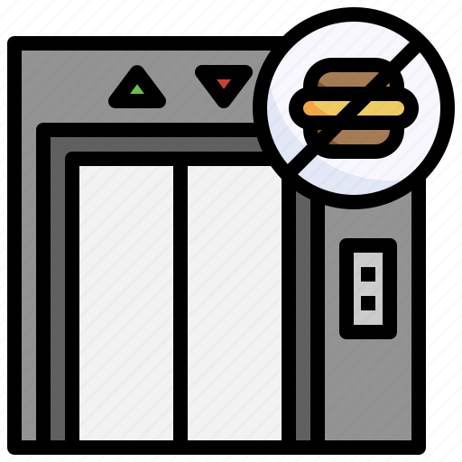 No, food, eating, signaling, forbidden, elevator icon - Download on Iconfinder
