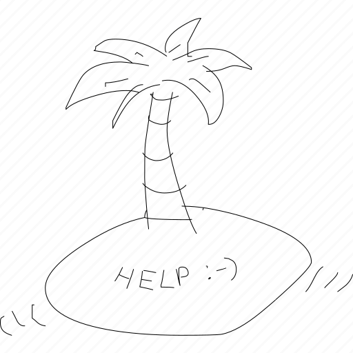 Help, island, message, support, simplediagrams, cartoon, funny icon - Download on Iconfinder