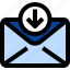 download, email, envelope, mail, message, multimedia 