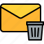 trash, email, message, communication 