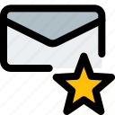 email, favourite, letter, star