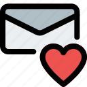 email, like, heart, letter