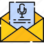 voice, email, audio, envelope, letter, mail, message 