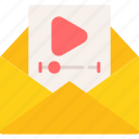 video, email, advertizing, envelope, marketing, message, play
