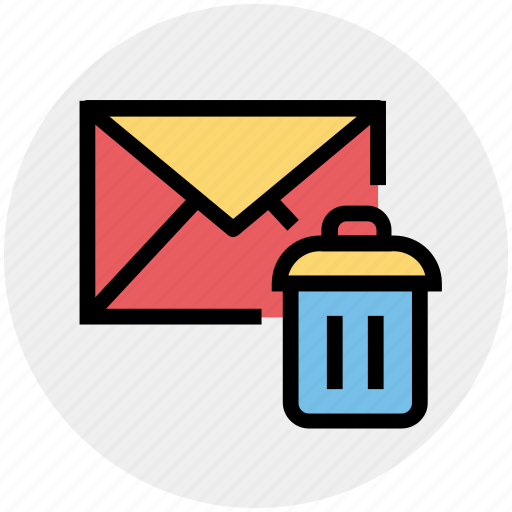 Dustbin, email, envelope, letter, message, remove icon - Download on Iconfinder