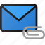 attache, clip, email, mail, paper, send 