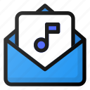 email, music, send, sound