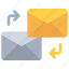 arrow, email, exchange, letter, mail, message 