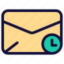 clock, email, envelope, letter, mail, message