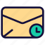 clock, email, envelope, letter, mail, message 