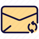 email, envelope, letter, mail, message, sync
