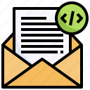 code, programming, communications, email, envelope