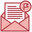 mark, email, flag, communications, envelope