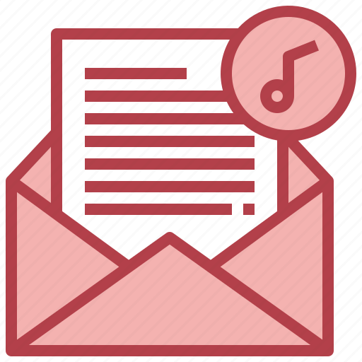 Music, audio, attached, file, communications, email icon - Download on Iconfinder