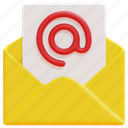 arrob, social, email, mail, envelope, message, letter, 3d 