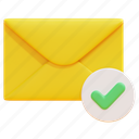 completed, success, email, mail, envelope, message, letter, 3d 