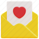 love, heart, email, mail, envelope, message, letter, 3d 
