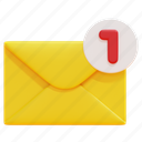 notification, dm, email, mail, envelope, message, letter, 3d 