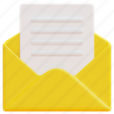 open, email, read, mail, envelope, message, letter, 3d 