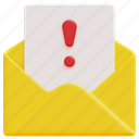spam, alert, email, mail, envelope, message, letter, 3d 