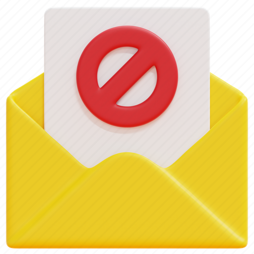 Error, cancel, email, mail, envelope, message, letter 3D illustration - Download on Iconfinder