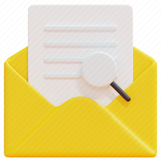 Searching, search, email, mail, envelope, message, letter 3D illustration - Download on Iconfinder