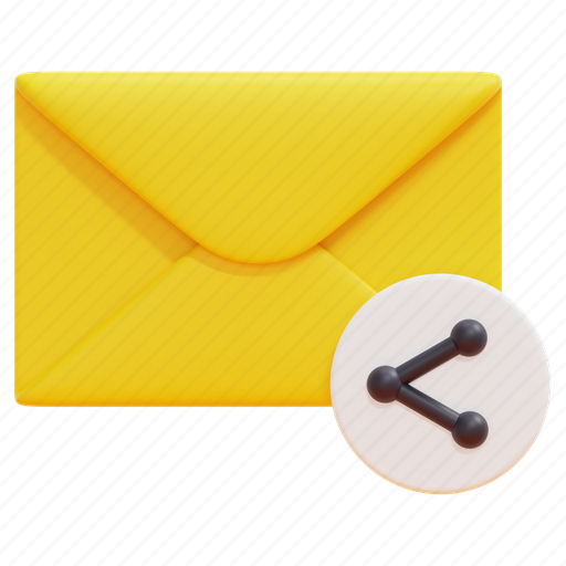 Share, sharing, email, mail, envelope, message, letter 3D illustration - Download on Iconfinder