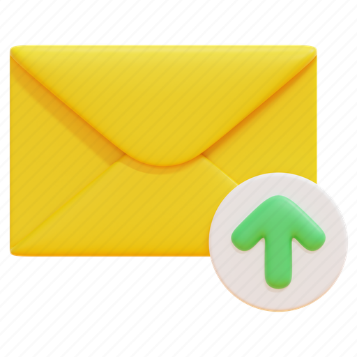 Upload, uploading, email, mail, envelope, message, letter 3D illustration - Download on Iconfinder