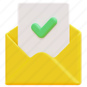 approved, mark, email, mail, envelope, letter, message, 3d