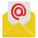 arrob, social, email, mail, envelope, letter, message, 3d