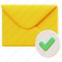 completed, success, email, mail, envelope, letter, message, 3d