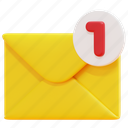 notification, dm, email, mail, envelope, letter, message, 3d