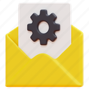 options, setting, email, mail, envelope, letter, message, 3d