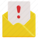 spam, alert, email, mail, envelope, letter, message, 3d