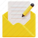 write, mail, content, email, envelope, letter, message, 3d