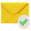 completed, success, email, mail, envelope, letter, message, 3d 